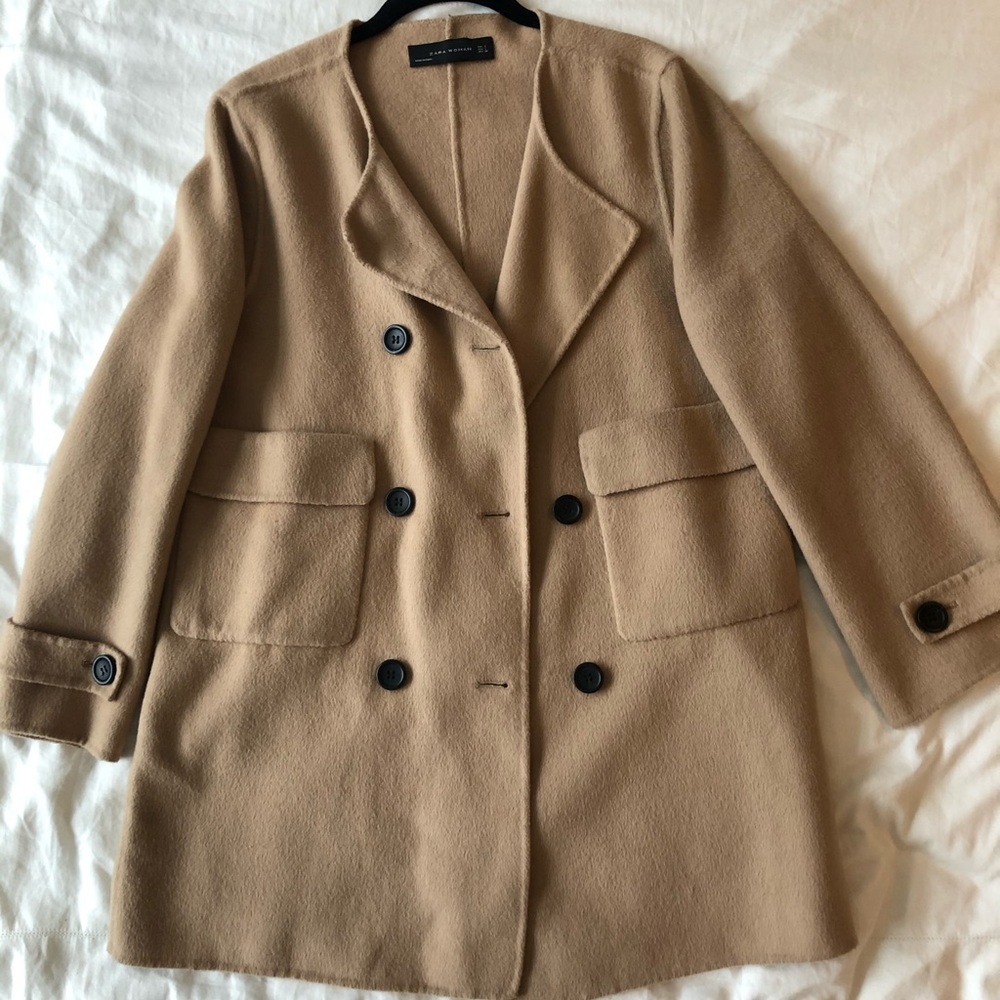 Zara Beige Wool Coat
